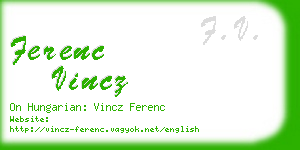 ferenc vincz business card